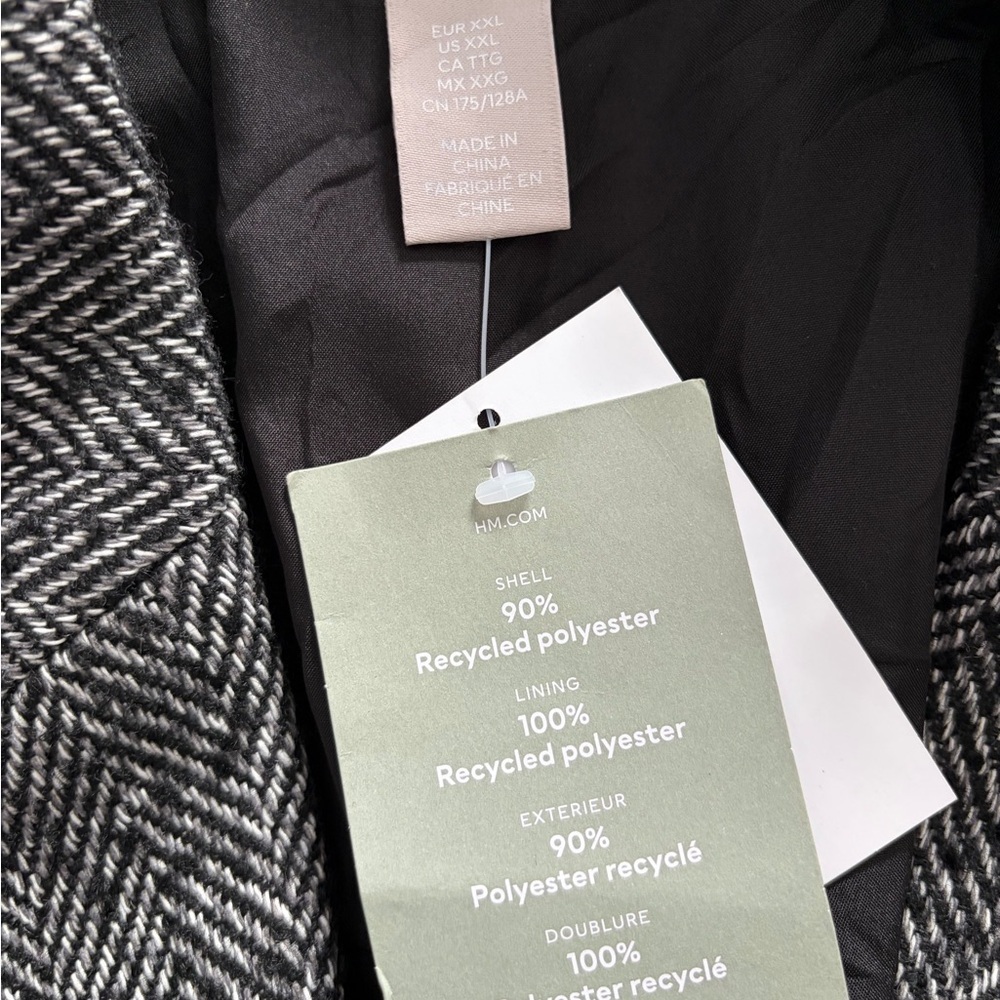 H&M Women’s Oversized Black and Gray Herringbone Blazer - Picture 11 of 11